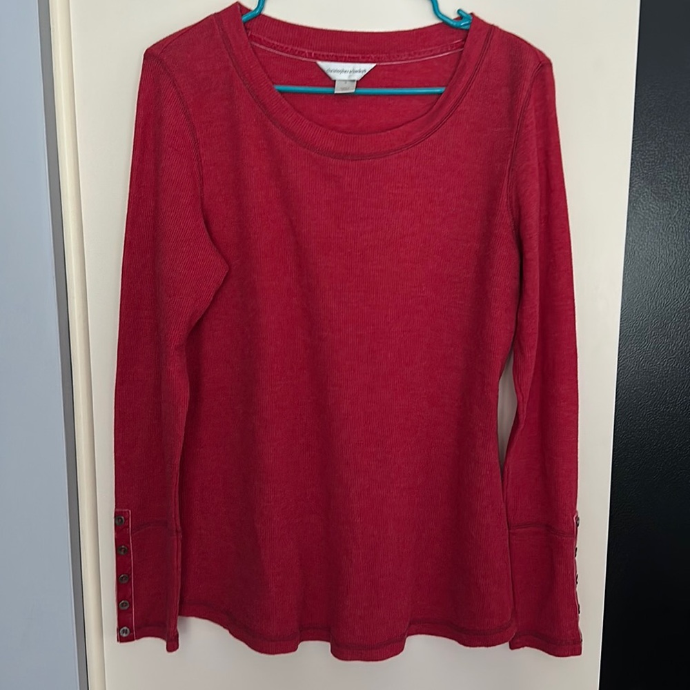 Christopher and banks waffle knit long sleeve top